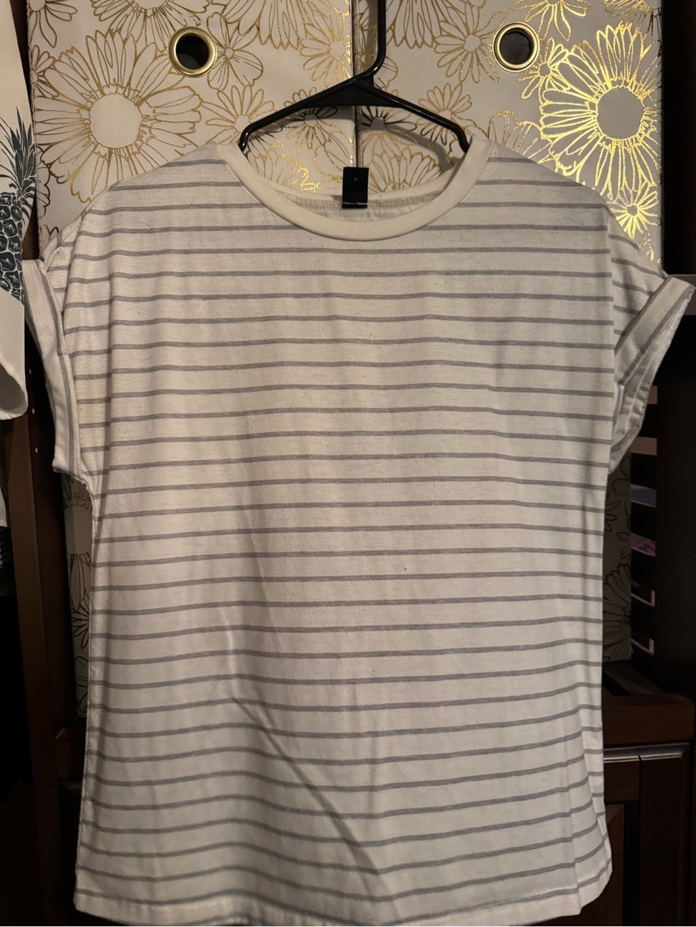 White Short-Sleeve Stripe Tee